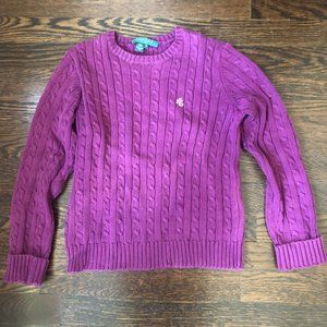 Ralph Lauren Cable Knit Sweater, Size P/S, Purple